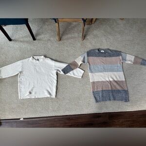 Universal Thread Cream (Target) & Striped Fable (Red Dress Boutique) Sweaters